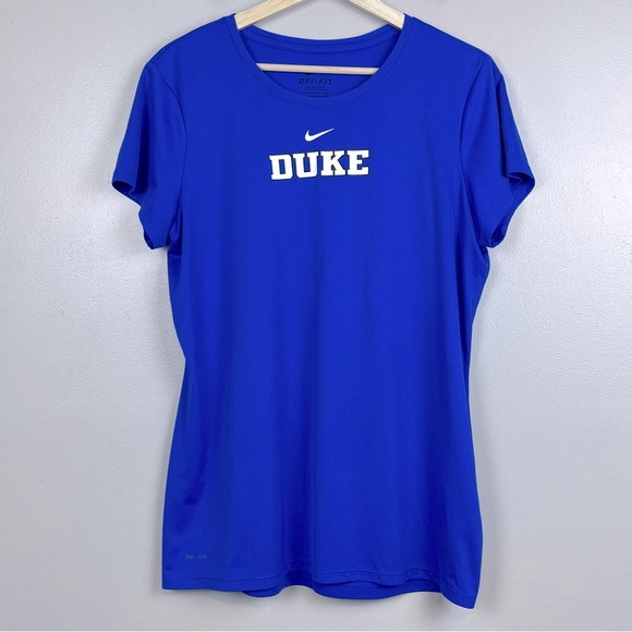 Nike Men's Dri-Fit Center Logo Univerity of Duke Blue Devils Tee Shirt Size L - Picture 1 of 12